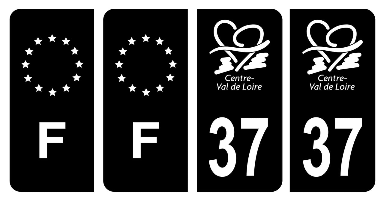 Autocollants Plaques Immatriculation Centre-Val De Loire