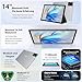 MAXLEGEN Tablet 14 Zoll, 2.5K Touch Display, 36GB RAM+256GB ROM 1TB TF SIM Tablet, 4G LTE+5G WiFi, Android 15, Octa-Core, 4 Lautsprecher, 13MP, 11580mAh, GMS, GPS, Tablets mit Pen/Hülle/Kopfhörer