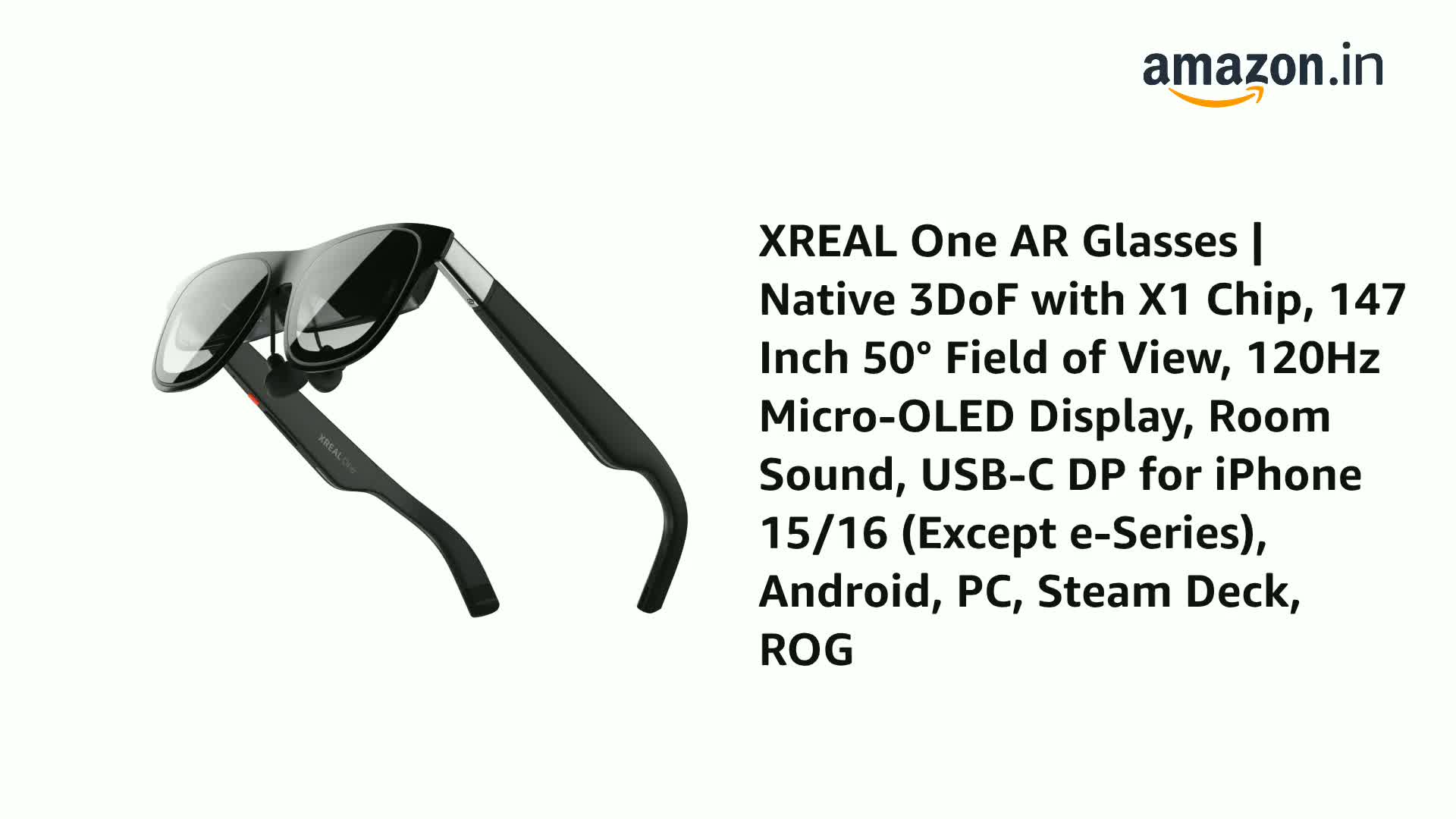 Buy XREAL One AR Glasses | Native 3DoF with X1 Chip, 147 Inch 50