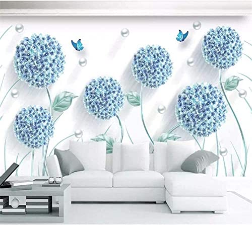 Mural Diente De León En Relieve Simple Papel Tapiz 3D Mural Papel Salón Dormitorio Pared Decorativo Papel Tapiz 3D Pegar Sala De Estar La Pared Para El Dormitorio Mural Borde 200(ancho) x150(alto) cm