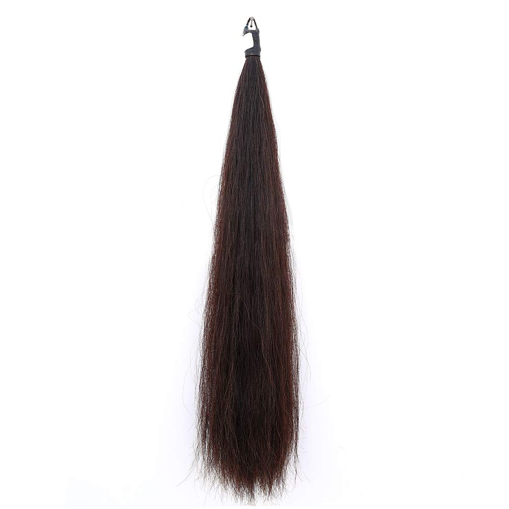 Y.J TAILS Horse Tail Extensions with Braided Horsehair Loop, Blunt Cut
