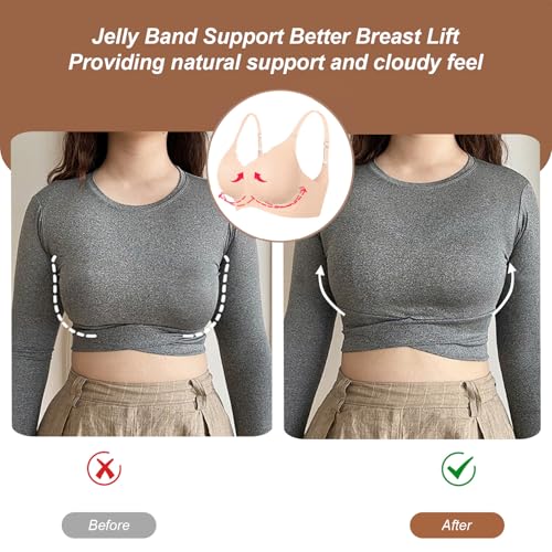 Image of OEAK Womens Wireless Jelly Bras Push Up Bralette Full Coverage No Underwire Bra Comfortable Everyday Seamless Tshirt Bras