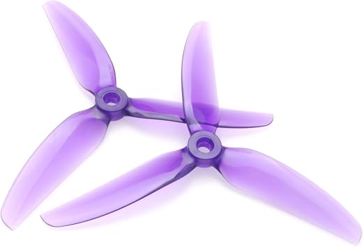 8pcs HQProp 5X4.3X3 V2S 5043 5 Inch 3-Blade Propellers Set 4X CW / 4X CCW Poly Carbonate Purple