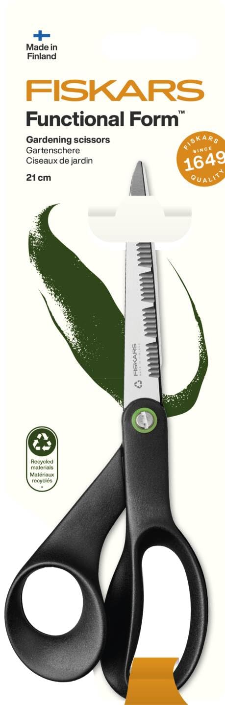 Fiskars Sekator ReNew, długość: 21 cm, stal nierdzewna z recyklingu/plastik z recyklingu, funkcjonalny kształt, czarny, 1074544