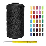 Yusarinl 1.5mm x 219 Yards Polyester Cord for Knitting, Macrame String for DIY Hats, Bags, Shoes, Plant Hangers, Decorations - Black