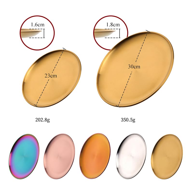 Buyer Star Stainless Steel Plate, Stainless Steel Round Dinner Plates, Metal Serving Plate, Dessert Plate - Image 2