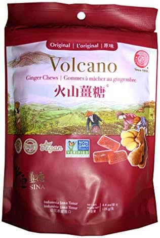 Sina Volcano Extra Spicy Ginger Chews Candy, 4.4 Ounce (Original)