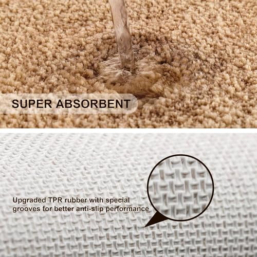 Image of HOWNICE Doormat for Bedroom,Bathroom,Kitchen,Living Room,Room Mats,Home Entrance Foot Mats,Floor mat,Main Door,Non Slip,Door Mate,Soft,Fur,Door Matt,Rugs,Bathmat (Bathroom Mat Gold, Medium)
