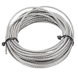QUARKZMAN 304 Edelstahl Drahtseil Kit 20FT (6M) Lang 1/8" (3mm) Durchmesser 7x7 Strang Kern Flugzeugseil Marinequalität Für Geländersystem Outdoor Aufhängung Kit Garten