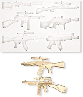 Cestony Mini Machine Gun Silicone Molds for DIY Cake Fondant Biscuit Cookies Soap Sugar Pudding Chocolate Hard Candies Dessert Candle Decor