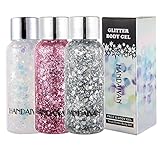 Glitter Holographic Chunky Gel, 3 Beliebte Farben Meerjungfrau Glitter Chunky Glitter Flüssiger Lidschatten Glitter Körpergel Festival Glitter Kosmetisches Gesicht Haar Nägel Make-up