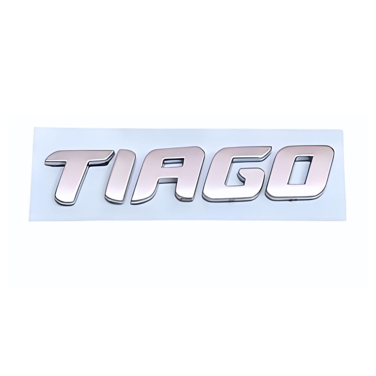 SKM Car 3D Emblem Chrome Finish Logo Monogram Compatible with Tiago Nameplate Badge for Tailgate-image-4