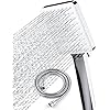 Newentor Douchekop met slang, douchekop met slang van 1,5 m, doucheslang met grote douchekop, handdouche, regendouche met 6 straalsoorten