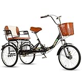 □ Steady und Robdy: Dieses 3-Rad-Bike ist mit hohem Kohlenstoffstahlrahmen aufgebaut.Die Dreiecksstruktur ist für mehr Stead-Fähigkeit, Größe 175 * 70 * 105cm, Sitzinnenbreite 57 cm, Lastlager 200kg, geeignet, geeignet für Höhe von 140-180 cm.