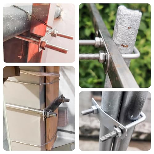 Forbabe 4 Stück U Bügel mit Gewinde M10 80x150mm U schrauben Bügelschelle Edelstahl für Zaunbefestigung Rohr Befestigung (80 * 150mm)