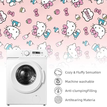 Ksopsdey Hello Kit-ty Kuscheldecke Cartoon Hello Kit-ty Decke Flauschig Hello Kit-ty 3D Anime Kuscheldecke für Couch Blanket, Warme Super Weiche Decke Schlafdecke Sofadecke Reisedecke 100 * 150cm A – Bild 5