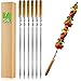 7 Stück Premium Edelstahl Grillspieße Set – Flache 2 mm Spieße, 55cm Lang und 10mm Breit, Rostfrei & Wiederverwendbar, Ideal für BBQ Fleisch, Gemüse & Kebab – Perfekt für Grill, Barbecue & Camping