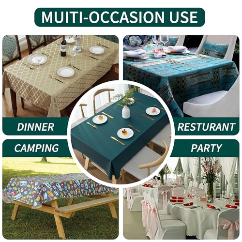 HOMOHEINI Rectangle Table Cloth,100% Waterproof Tablecloth Oil Proof Spill Proof Vinyl Table Cloth, Wipe Clean Plastic Table Cover for Dining, Camping, Indoor and Outdoor 54" x 84",Navy Blue by HOMOHEINI - Image 5