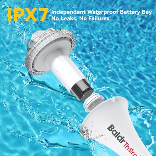 Image of BaldrTherm Digital Floating Pool Thermometer, Anti-Fog Design with 360 Visibility, IPX7 Waterproof Water Temp Monitor for Swimming Pools, Hot Tubs, Ice Baths, Spas, Aquariums & Ponds