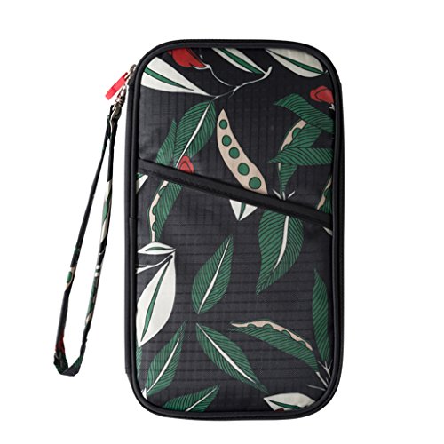 Preisvergleich Produktbild Geldbörse Damen Groß Viele Fächer Reisepasshüllen Reisebrieftasche Reisepass Ticket Tasche Dokumententasche Reiseetui Reiseorganizer Wasserdicht mit Handschlaufe