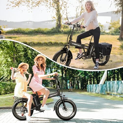 Image of 1000W Folding Electric Bike, 48V 20.8AH Large Removable Battery E-Bike, 30+MPH, 80 Miles Max Range, 20 inch Fat Tire Electric Bike for Adults, Adult Electric Bicycles (RED)