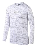 New Balance Boys Base Layer Top - Long Sleeve Insulated Compression Shirts - Thermal Base Layer Kids Youth Undershirt, Size 14-16, White Camo
