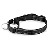 PLUTUS PET Reflective Martingale Collar with Quick Snap Buckle,No Pull Dog Choker Collar for Small Medium Large Dogs,S,Black