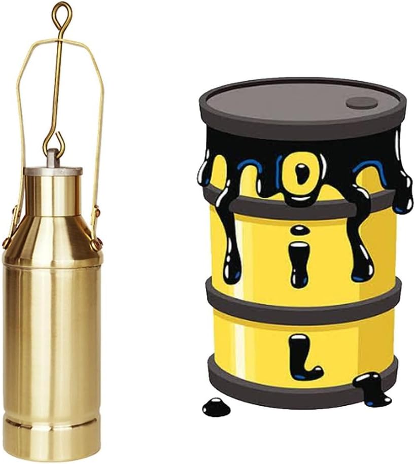 Industrial Oil Sampling Bucket Tool for Petrochemical, Car Oil Kit with Copper Containers, 300mL Easy-Clean Sampler Bottle, Ideal for Lab Use