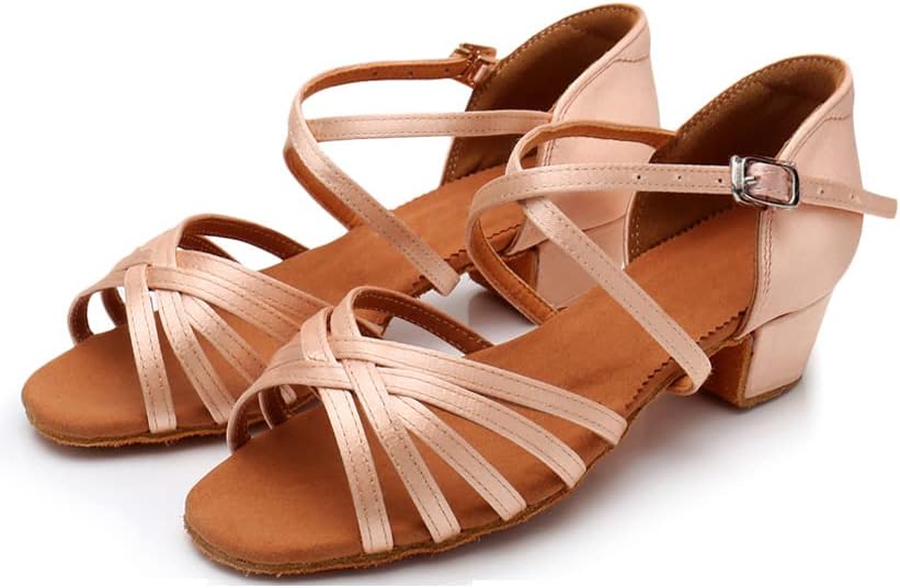 MSMAX Girls Latin Dance Shoe Low Heel Salsa Dancing Sandals for Women - Image 3