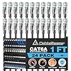 CableGeeker Patch Cables Cat6a 1ft (24 Pack) Slim, Cat6 Ethernet Patch Cable 10G Support, Snagless RJ45 Cat 6 Patch Cable for Patch Panel to Switch, Flexible Network Cable - 1 Feet Black