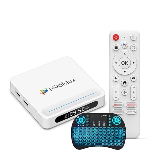 Android TV Box 14.0, 8k Smart TV Box con Voice Remote Allwinner H618 CPU Dual Wifi2.4 y 5.8 Wifi6 BT5.0 HDR10 Soporte de Video Set-Top Box,4gb+32gb