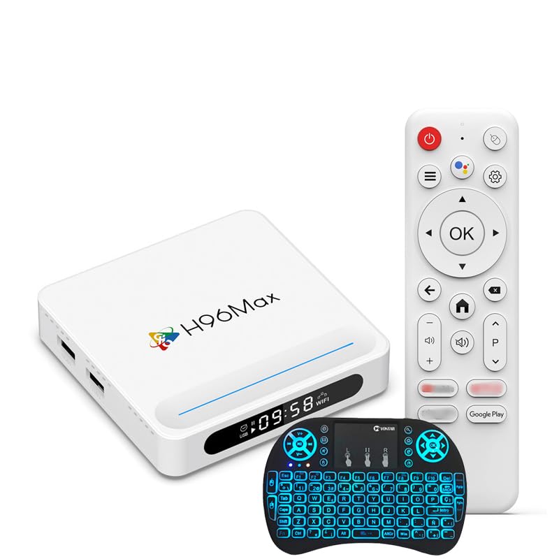 Android TV Box 14.0, 8k Smart TV Box con Voice Remote Allwinner H618 CPU Dual Wifi2.4 y 5.8 Wifi6 BT5.0 HDR10 Soporte de Video Set-Top Box,4gb+128gb
