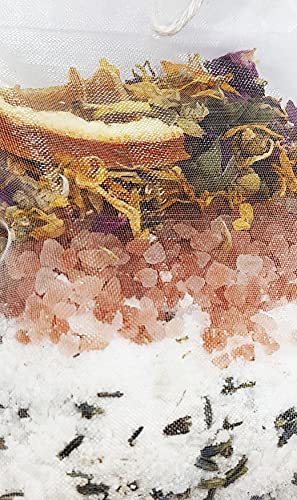 Tub Tea Natural & Organic Floral With Bath Salts- Handmade Herbal Soak For Relaxation & Muscle Relief! Self Soothing Bath Treatment! These Tub Tea Herbal Bath Bags Make Great Gifts! (Pack Of 1) #TOP5