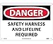 DANGER, SAFETY HARNESS AND LIFELINE REQUIRED, 10X14, RIGID PLASTIC (5 Pack)