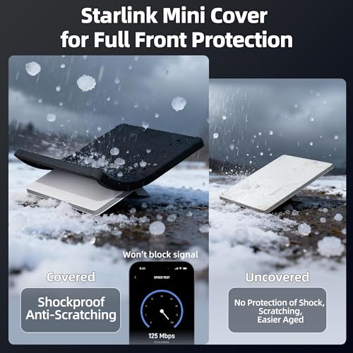 Image of Starlink Mini Cover, Starlink Mini Protective Cover Liquid Silicone Sleeve Accessories for Camping Outdoor Protector from Scratching Hailstone Black