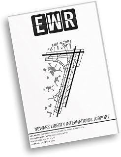 Modern Poster of EWR Newark Liberty International Airport | 11x17 12x18 16x24 24x36 Unframed Wall Art | Minimal Traveler Print for Gift | Minimalist Home Office Decor