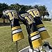 Golf Headcovers Happy Gilmore Golf Club Head Covers Advanced Embroidery Premium Leather Driver Headcover Fairway Wood Covers Hybrid Head Covers, Golf Mallet Blade Putter Cover