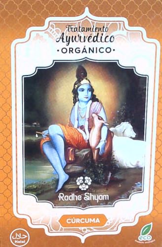 Radhe Shyam Cúrcuma en Polvo 100 GRS Natural para Cabellos Delicados - Tratamiento Capilar Ayurvédico - Coloración Amarilla Natural