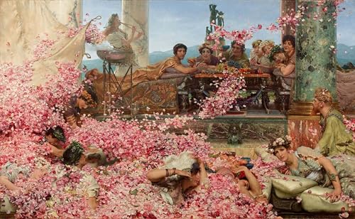 Impression sur toile les Roses d'Héliogabale art mural Alma Tadema 60x90cm