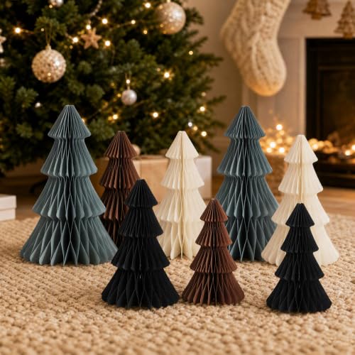 8 Piezas Arbol de Navidad de Papel, Panales de Papel para Arbol de Navidad