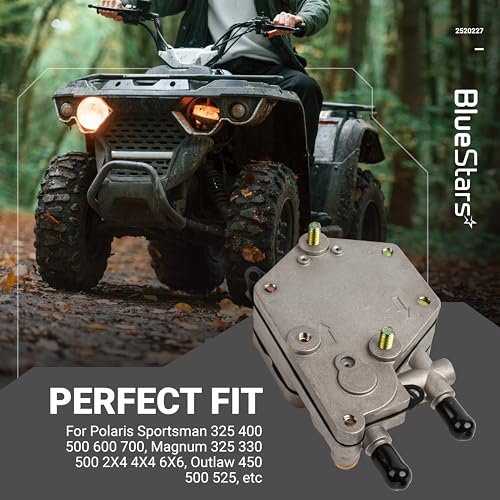 Image of BlueStars 2520227 Fuel Pump - Polaris Sportsman 325 400 500 600 700 Magnum 325 330 500 2X4 4X4 Outlaw 450 500 525 Trail Blazer 330 Trail Boss 330 Scrambler 500 Predator 500 Xpedition 325 425