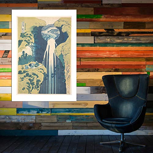 Affiche Katsushika Hokusai Amida Falls encadrée format XL Spiffing Prints - 6