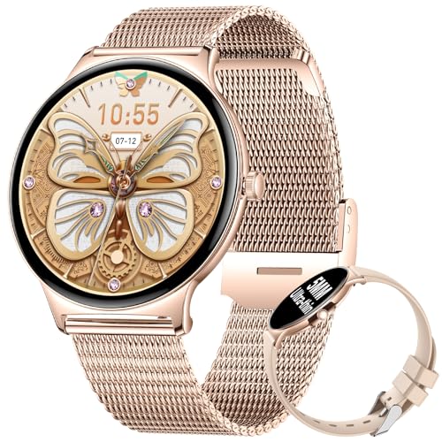 BENYAR SMART Smart Watch for Women, 1.43 AMOLED Screen Bluetooth Call Smartwatch, 120+ Sports Modes Fitness Tracker, Blood Oxygen Heart Rate Sleep Monitor for Android iOS Gold