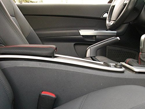 RedlineGoods armrest Cover Compatible with Volvo C30 2007-13. Tailor Made - not Universal. Genuine top-Grade Italian Black Leather with Blue Thread