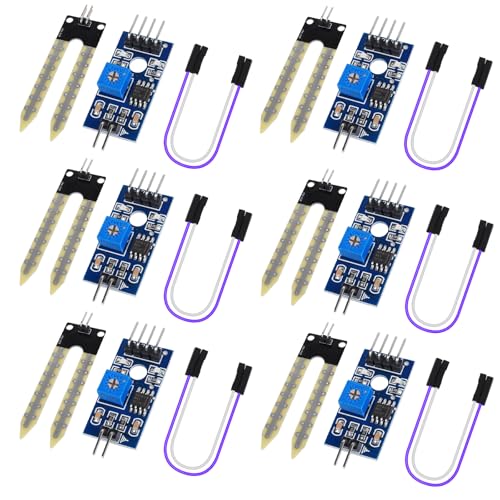 6PCS Soil Moisture Sensors for Arduino and Automation