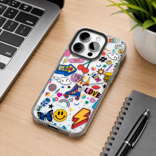 Image of SQUIF for iPhone 16 Pro Back Case Cover Silicone Transparent Soft Design Art Printed | Camera Bump Protection (Multicolor)