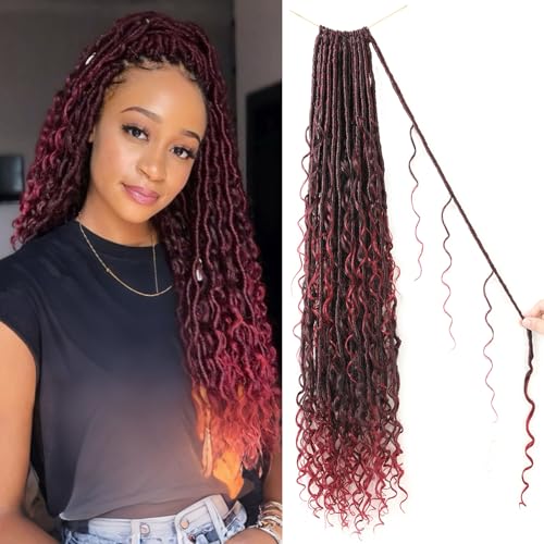 9 packs Boho Faux Locs Crochet Hair, 24 Inch, Ombre