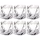 LOITTAINUE Gläser Set 6 Teilig 200ml - Unregelmäßiges Kristall Whiskeygläser - Trinkgläser Eiskaffeegläser Cocktailgläser Longdrinkgläser Wasser Tee Kaffee Saft - Spülmaschinenfest (Transparent)