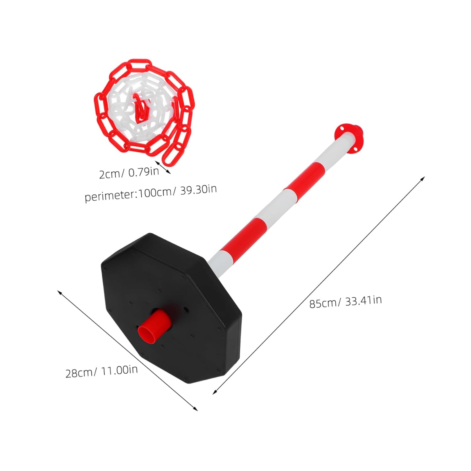 1 Set Traffic Delineator Cone: Adjustable Traffic Portable Safety Barrier with Weighted Base for Driveways Parking Lots and Construction Zones