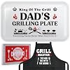 Fathers Day Birthday Gifts for Daddy from Daughter Son Wife,Best Dad Ever Gift,Funny BBQ Grilling Platter with Apron Sets Christmas Thanksgiving Present for Bonus Step New First Time Daddy Father Papa